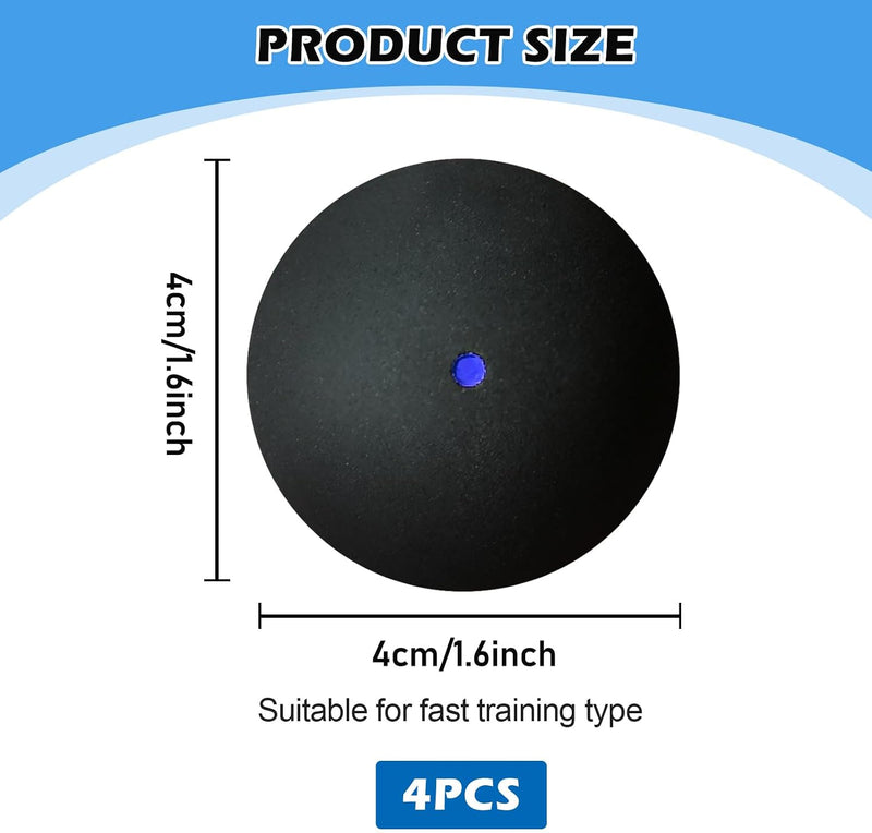 Load image into Gallery viewer, Squashballen set van 4 zwart 38 mm
