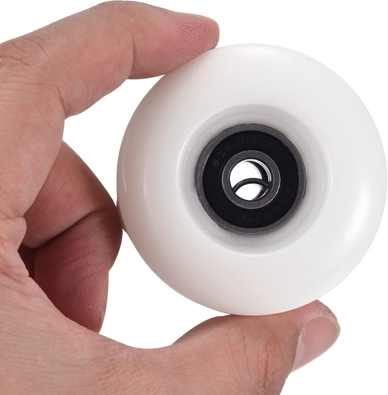 Laden Sie das Bild in Galerie -Viewer, Skateboard wielen 4 stuks 55 mm 80A wit met ABEC-9 lagers – cruiser wielen – skateboard accessoires
