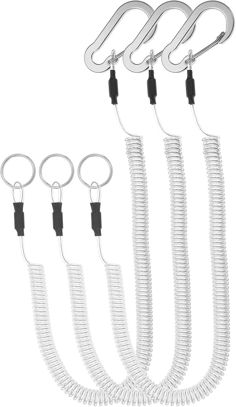 Laden Sie das Bild in Galerie -Viewer, Spiraalkoorden 3 stuks uitschuifbaar tot 150 cm met clip groen – veiligheidslijnen – outdoor accessoires
