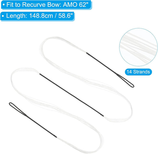 Recurve boogsnaar 113,3 cm tot 50 lb – vervangende bowstring – boogschieten accessoires