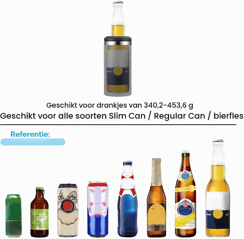Load image into Gallery viewer, Geïsoleerde blikhouder 16 oz van roestvrij staal – blikkoeler – drinkhouder met rietje

