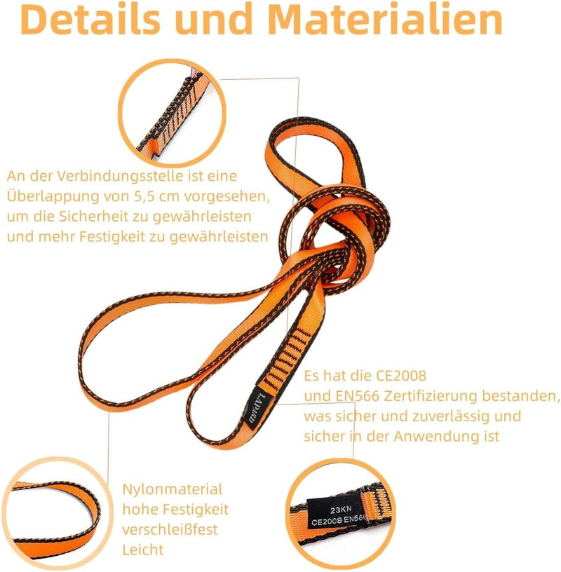 Load image into Gallery viewer, 2x klimlus 22 kN – CE-gecertificeerde nylon bandsling 19 mm voor klimmen en redding
