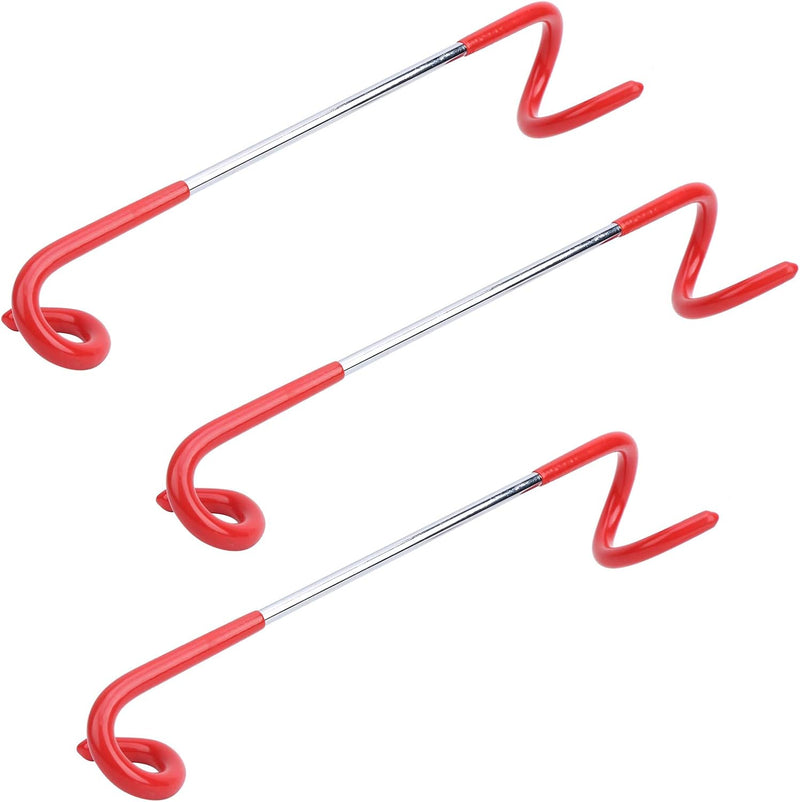Load image into Gallery viewer, Buachois 3-delige buiten campingtent haak hanger multifunctionele camping lantaarn houder S-vormige lantaarnhaak hanger tweerichtings universele haak voor buiten camping vissen reizen avontuur (rood)
