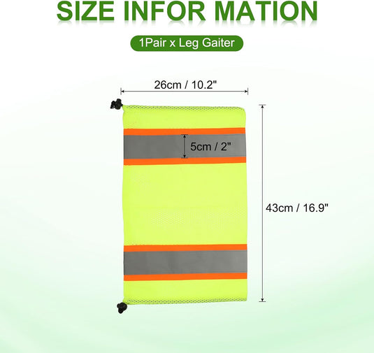 Reflecterende beenhoezen 1 paar high visibility geel-oranje – hi-vis beenkappen – outdoor accessoires