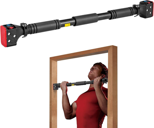 Verstelbare optrekstang voor deurkozijn 70-99 cm tot 150 kg rood – pull-up bar – krachttraining