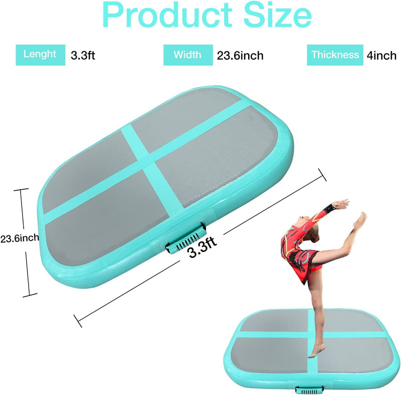 Laden Sie das Bild in Galerie -Viewer, Opblaasbaar gymnastiekblok 100 x 100 x 20 cm – airblock turnmat met elektrische pomp voor turnen, fitness en yoga
