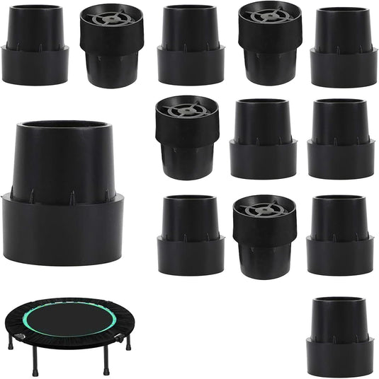 Trampoline pootdoppen 12 stuks 25 mm van antislip rubber zwart – voetdoppen – trampoline accessoires