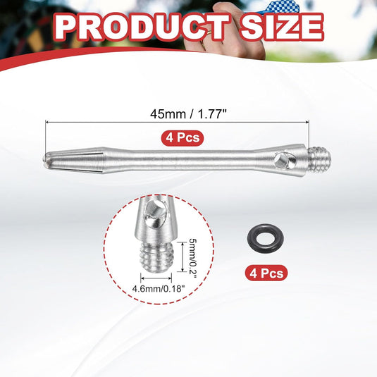 Dartschachten 4 stuks 45 mm van aluminium geel met 2BA schroefdraad – dart shafts – dart accessoires