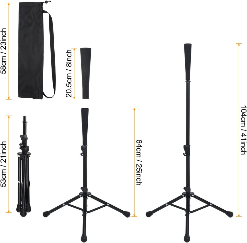 Laden Sie das Bild in Galerie -Viewer, Verstelbare batting tee 63-104 cm met statief zwart – baseball slagstandaard – honkbal softball accessoires
