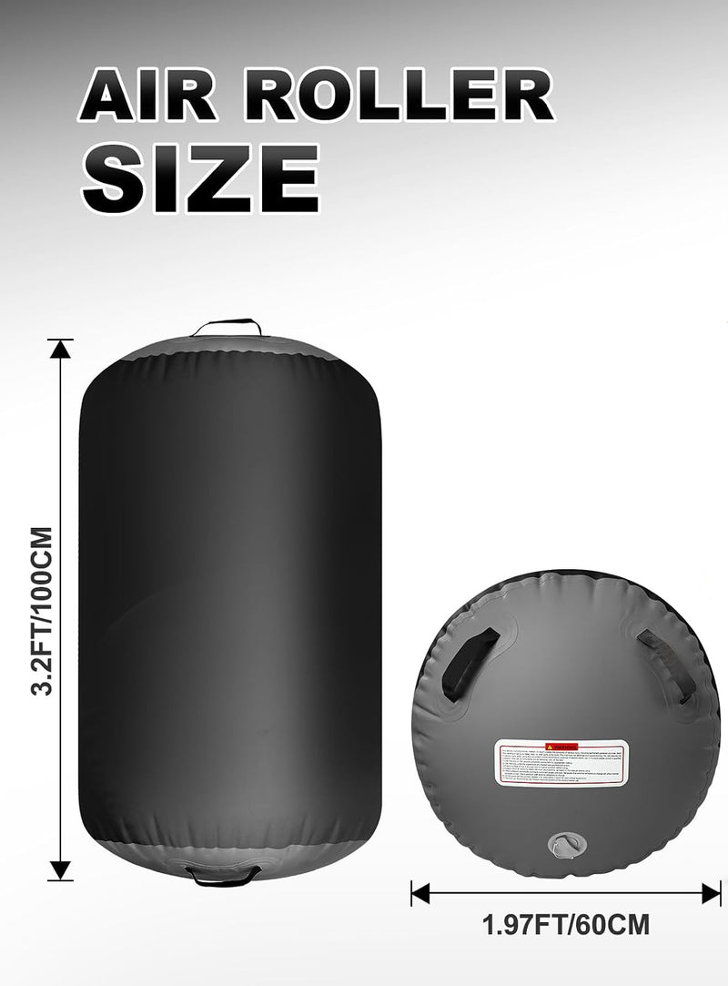 Laden Sie das Bild in Galerie -Viewer, Opblaasbare airtrack 3 m met air roller en luchtpomp – turnmat voor gymnastiek, tumbling, yoga en thuistraining
