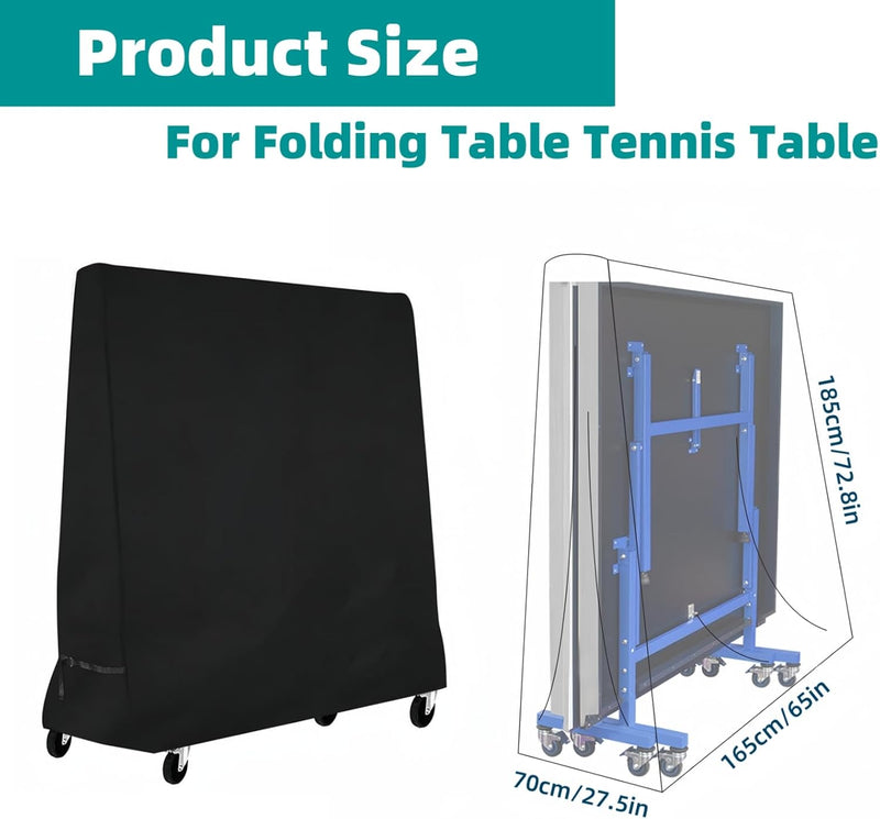 Charger l’image dans la visionneuse de galerie, Housse de protection imperméable pour table de tennis de table 185 x 165 x 70 cm en polyester Oxford 210D – housse de ping-pong – couverture de table
