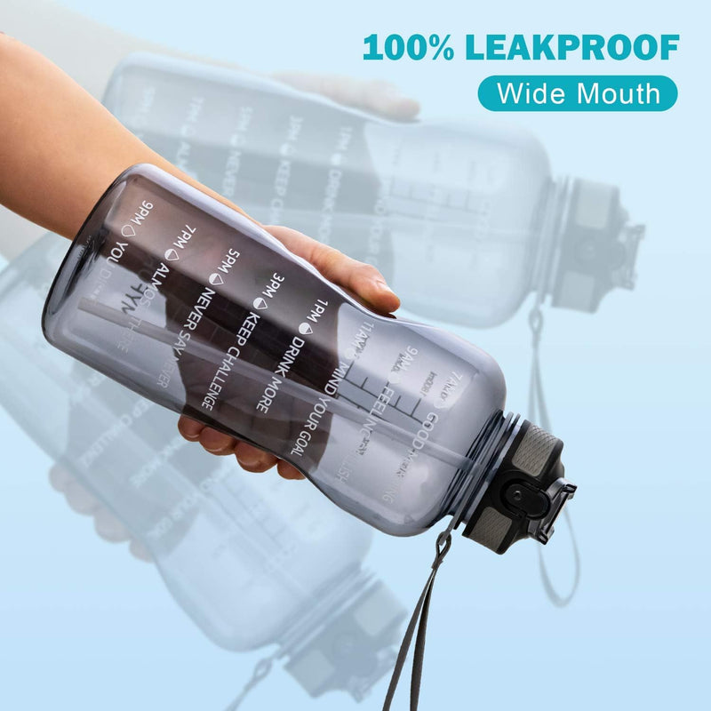 Laad afbeelding in Galerijviewer, MYFOREST Water Bottle 2200 ml Large Sports Bottle 2.2 Litre, 100% Dishwasher Safe Time Marker for Motivational Hydration, BPA Free, Anti-Fall, Flip Up Nozzle
