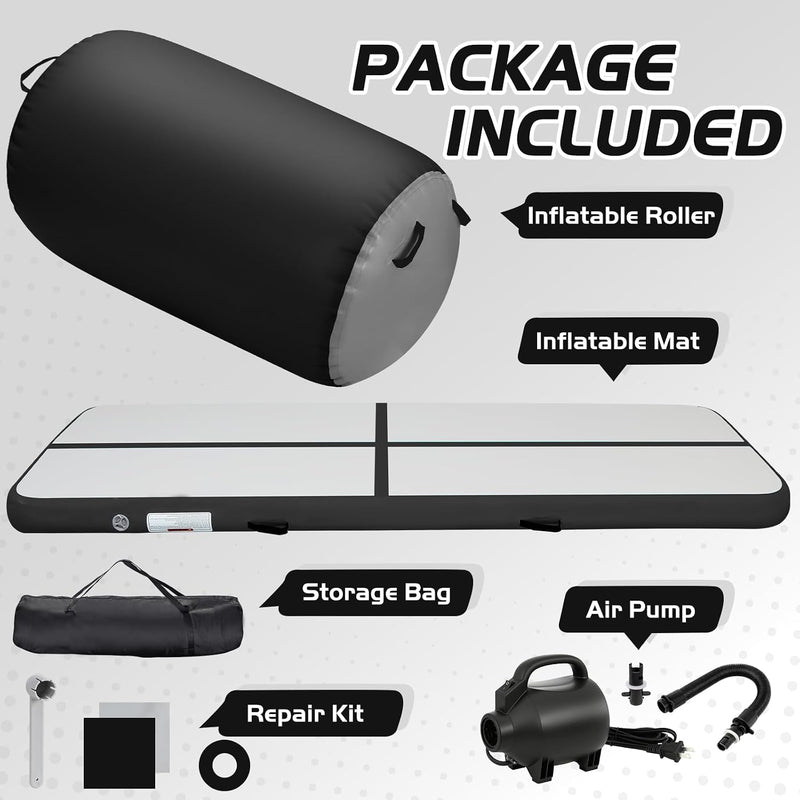 Chargez l'image dans la visionneuse de la galerie, Opblaasbare turnmat 3 m met air roller – 10 cm dik – gymnastiekmat met elektrische pomp voor tumbling en cheerleading
