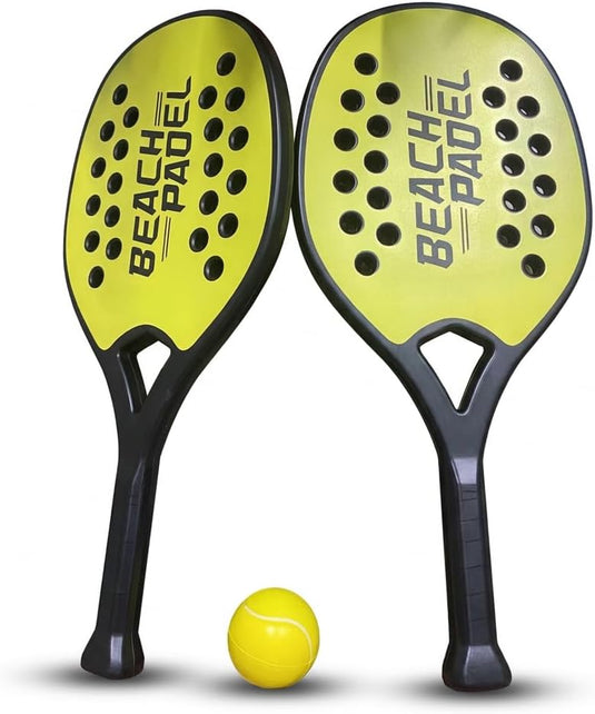 Strandracket set met 2 rackets en zachte bal