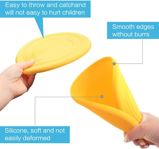 2x zachte frisbee 17 cm – flexibele siliconen werpschijven voor kinderen en buiten spelen