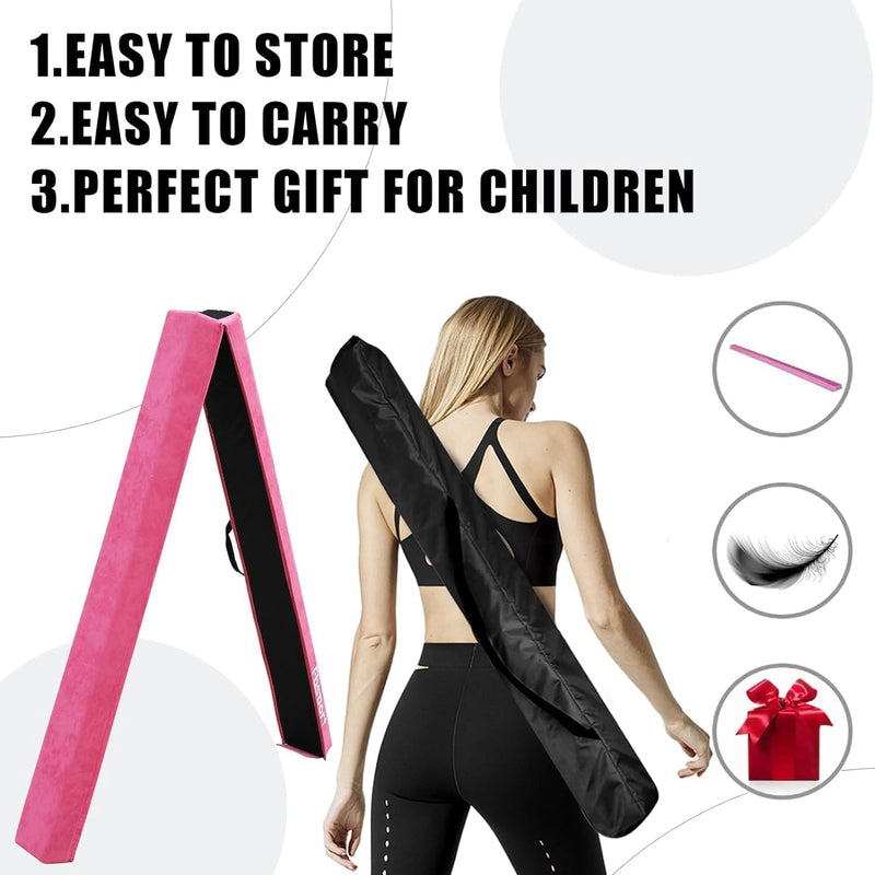 Laden Sie das Bild in Galerie -Viewer, Gymnastiekbalk 210-300 cm – opvouwbare balansbalk met antislip onderzijde en draaggreep – voor kinderen en training thuis
