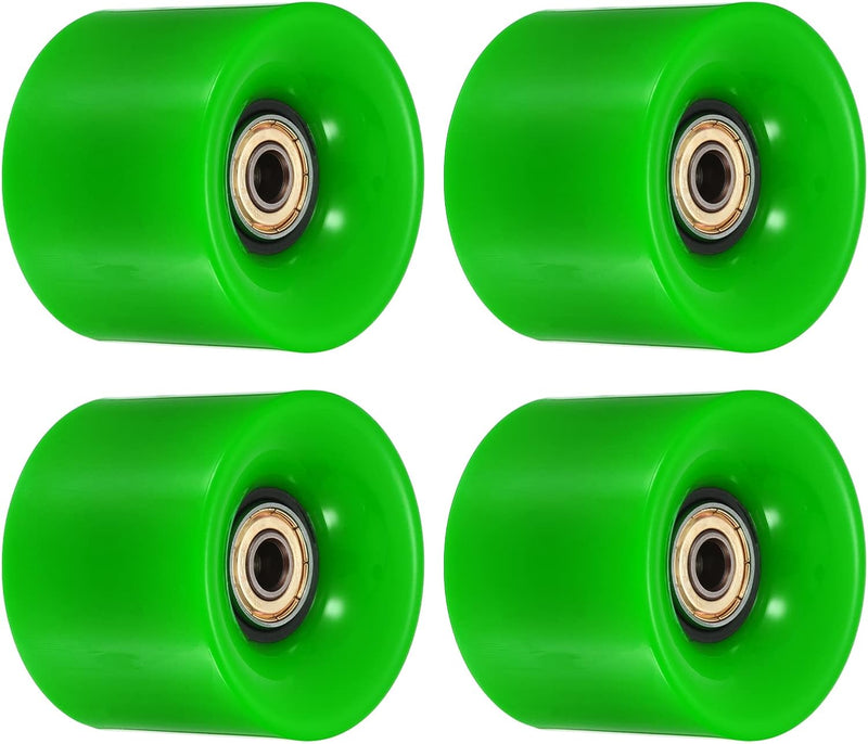 Load image into Gallery viewer, Longboard wielen 60 x 45 mm 80A met ABEC-11 lagers 4 stuks groen-goud – cruiser skateboard wielen
