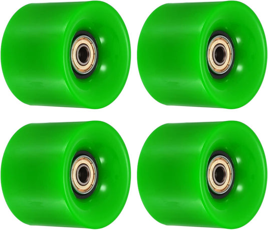 Longboard wielen 60 x 45 mm 80A met ABEC-11 lagers 4 stuks groen-goud – cruiser skateboard wielen