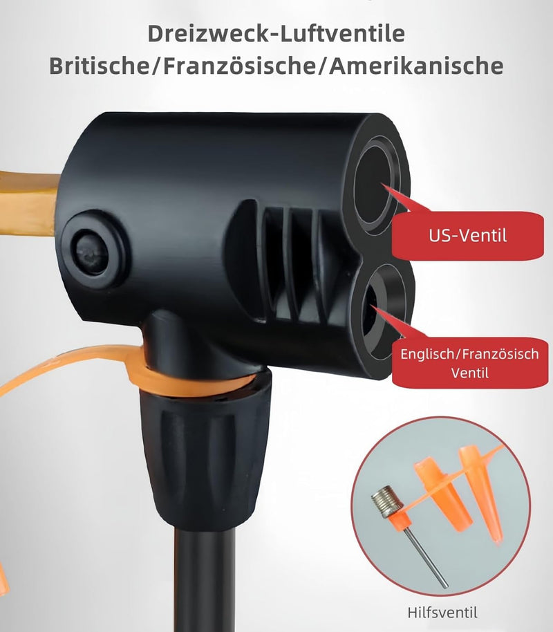 Laden Sie das Bild in Galerie -Viewer, Fietspomp met manometer tot 160 PSI voor Presta en Schrader ventielen – vloerpomp – luchtpomp
