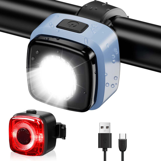 Oplaadbare fietsverlichting set USB-C IPX5 met voor- en achterlicht – fietslamp – LED fietslicht