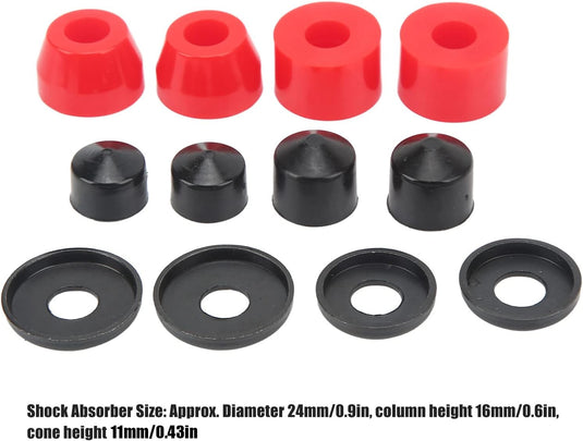 Skateboard bushings 90A 12-delige vervangingsset – PU stuurrubbers – longboard skateboard accessoires