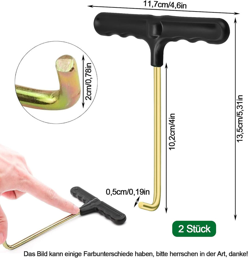 Carica immagine in Galleria Viewer, Trampoline veertrekkers 2 stuks met ergonomische T-handgreep – veerspanner – trampoline gereedschap
