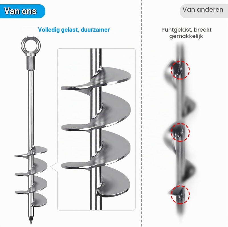 Carica immagine in Galleria Viewer, Grondankers 6 stuks 47 cm heavy duty met vaste ring – trampoline ankers – stormankers
