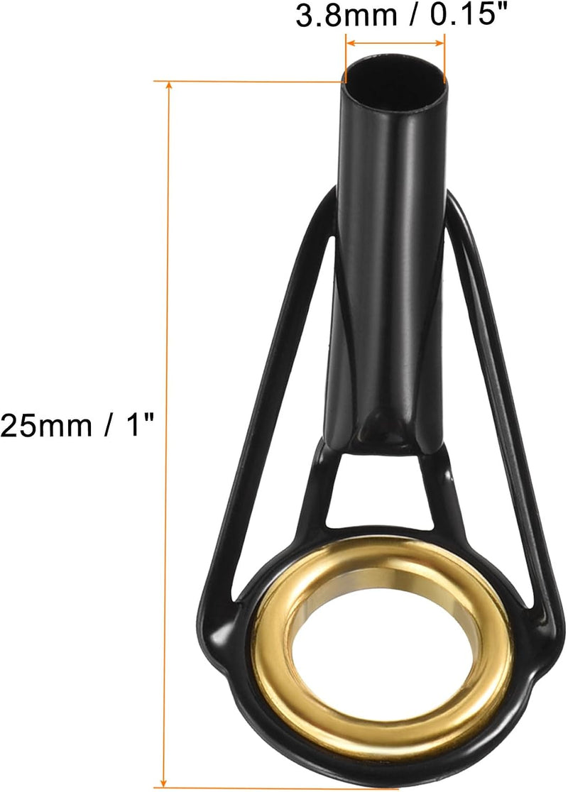 Load image into Gallery viewer, Hengel topogen 3 stuks 1 mm van roestvrij staal zwart-goud – hengeltop reparatieset – visaccessoires
