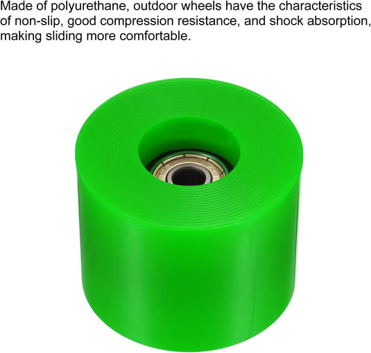 Longboard wielen 60 x 45 mm 80A met ABEC-11 lagers 4 stuks groen-goud – cruiser skateboard wielen