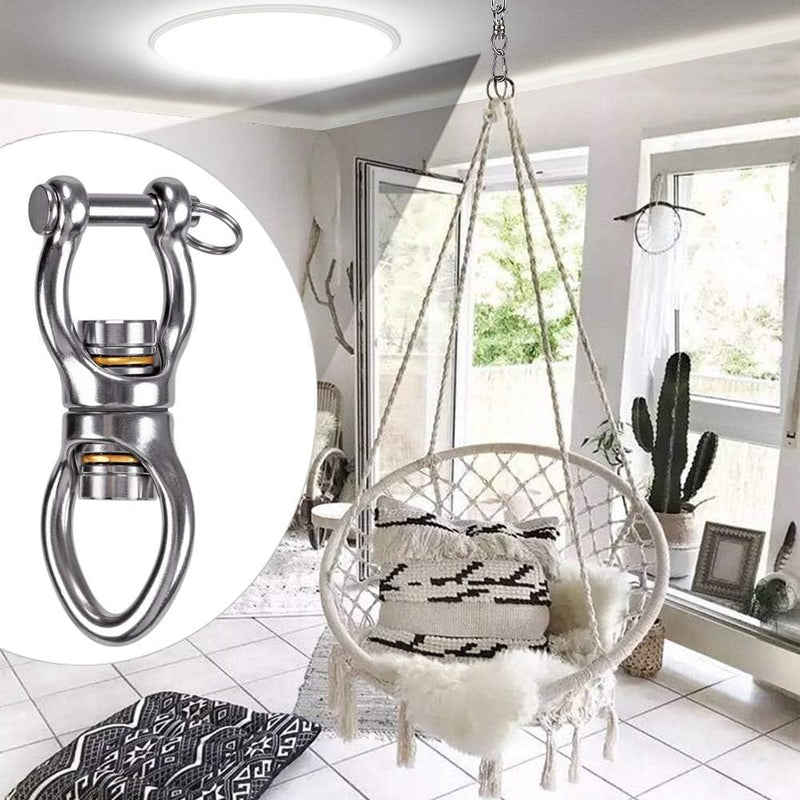 Laden Sie das Bild in Galerie -Viewer, Schommelwartel 360° draaibaar – rvs ophangbeugel met lager voor hangstoel, yogaschommel, klimtouw en hangmat

