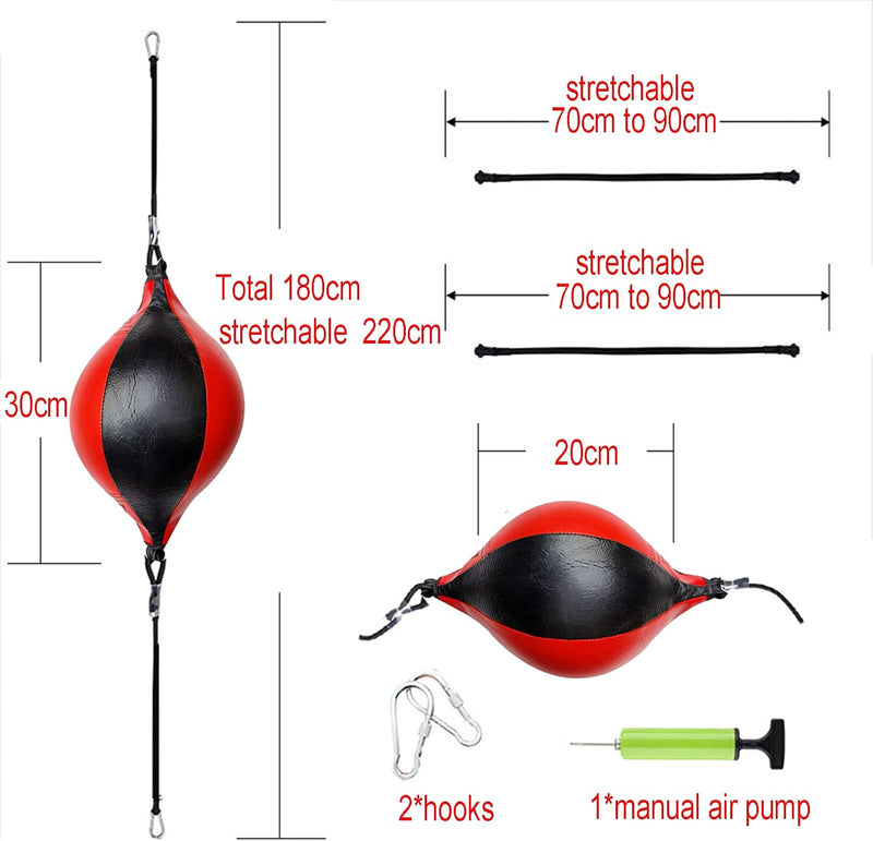 Laad afbeelding in Galerijviewer, Speed Punch Bag, Leather Speed Ball, Hanging Boxing Punching Ball, Boksballen voor Gym MMA Boksen Sport Punch Bag Volwassen, Double End Boksen Punchingball, Training Speedball Set
