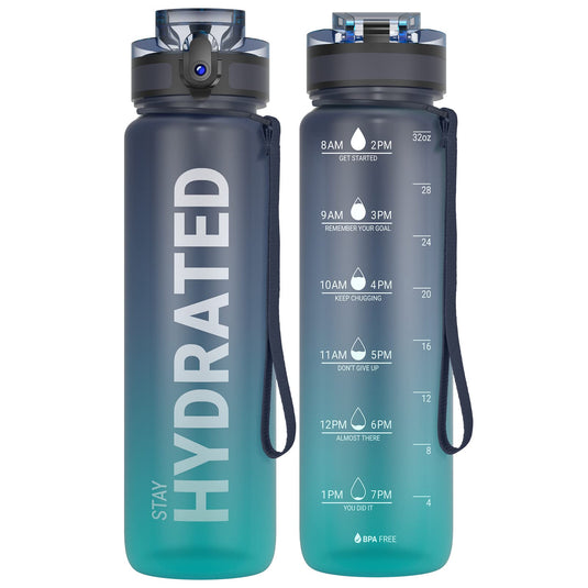 Drinkfles 750 ml BPA-vrij met tijdmarkeringen en lekvrije dop – waterfles – sportfles