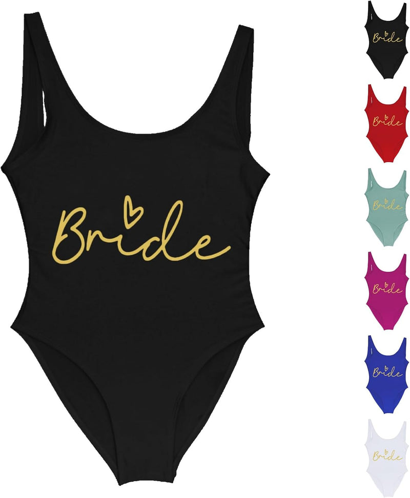 Chargez l'image dans la visionneuse de la galerie, Dames badpak Bride to Be met letterprint en lage rug – bruidsbadpak – vrijgezellenfeest
