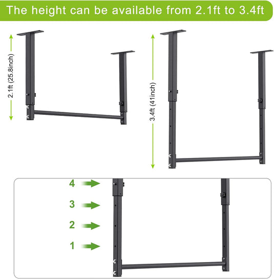 Verstelbare optrekstang voor plafondmontage heavy duty – pull-up bar – krachttraining