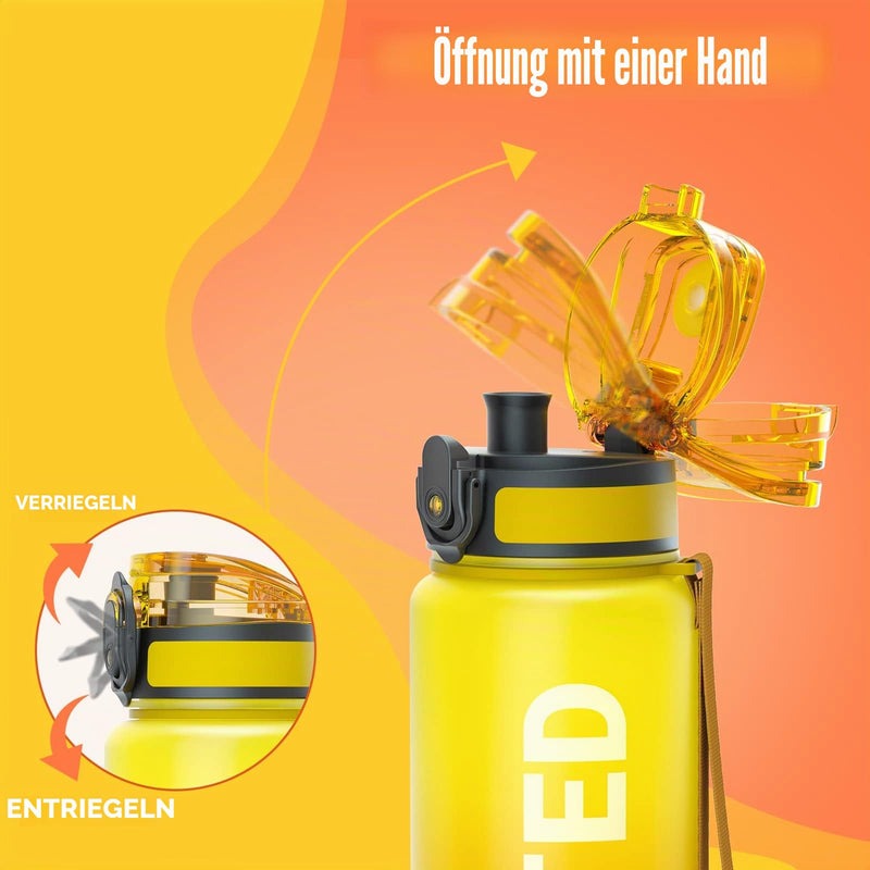 Laden Sie das Bild in Galerie -Viewer, Drinkfles 750 ml BPA-vrij met tijdmarkeringen en lekvrije dop – waterfles – sportfles
