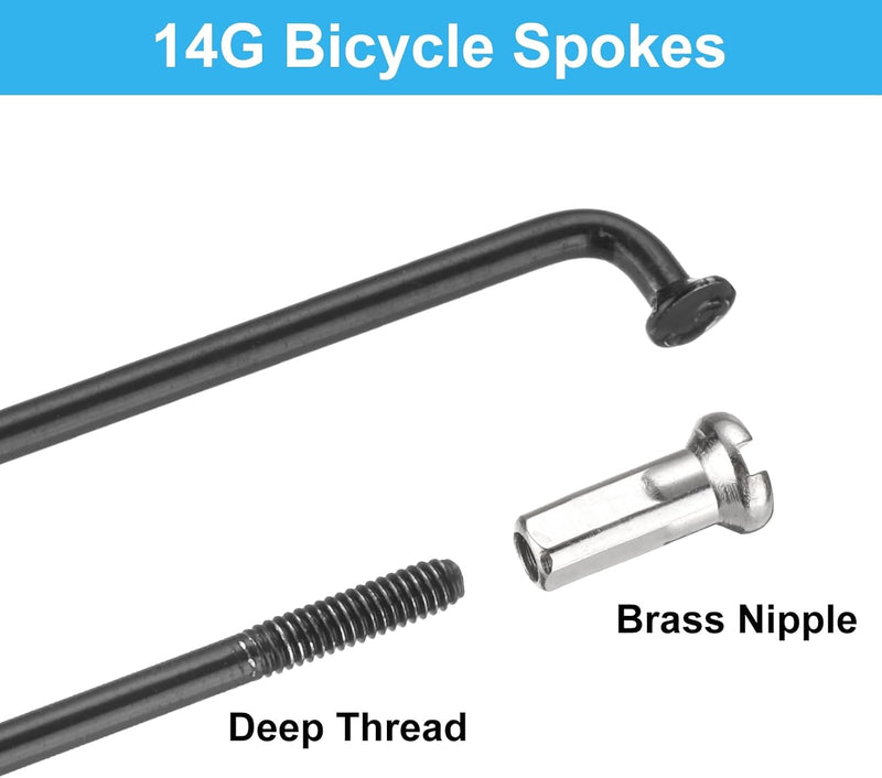 Chargez l'image dans la visionneuse de la galerie, Fietsspaken 36 stuks 14G 170 x 2 mm van roestvrij staal met messing nippels – J-bend spaken – fietsonderdelen

