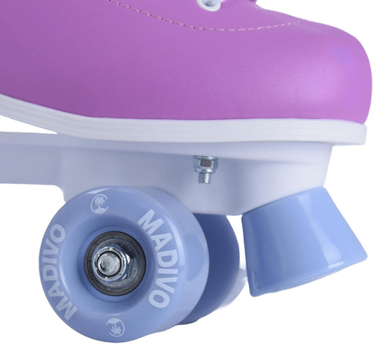 Madivo Pastel Klassieke retro rolschaatsen voor dames | ABEC-7 kogellagers | meisjes rolschaatsen, skeelers| blauw/koraal | maat 35, 36, 37, 38, 39, 40, 41
