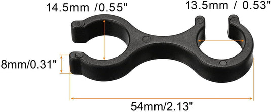 Wandelstok clips 6 stuks voor 16-16,5 mm stokken zwart – trekkingstok houders – wandel accessoires