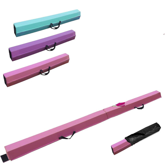 Gymnastiekbalk 210-300 cm – opvouwbare balansbalk met antislip onderzijde en draaggreep – voor kinderen en training thuis