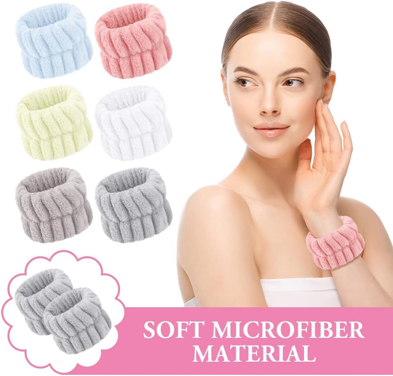 Laad afbeelding in Galerijviewer, AOOWU Polsband, Elastische Microvezel, Gezichtswas, Cosmetica, Haarband, Spa-armbanden voor Absorberende Zweetband voor Vrouwen en Meisjes, Make-up, Pols, Gezichtsverzorging
