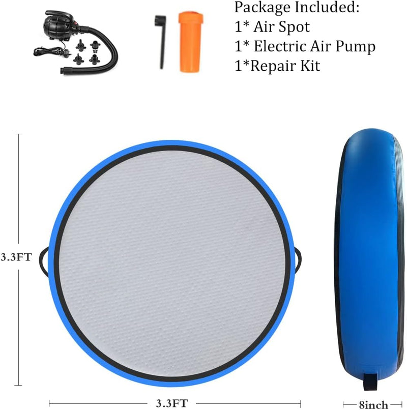 Laden Sie das Bild in Galerie -Viewer, Opblaasbaar gymnastiekblok 100 x 100 x 20 cm – airblock turnmat met elektrische pomp voor turnen, fitness en yoga
