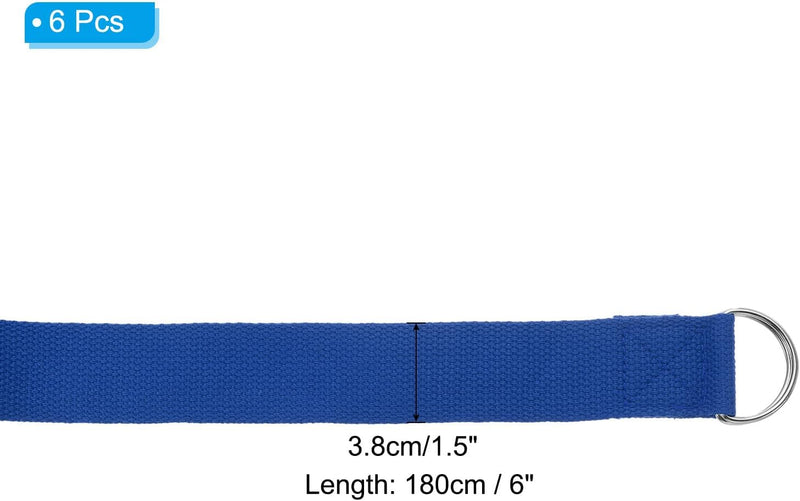 Załaduj obraz do przeglądarki galerii, Yogariemen 6 stuks 180 x 3,8 cm van katoen met D-ring bruin – stretchbanden – yoga pilates accessoires
