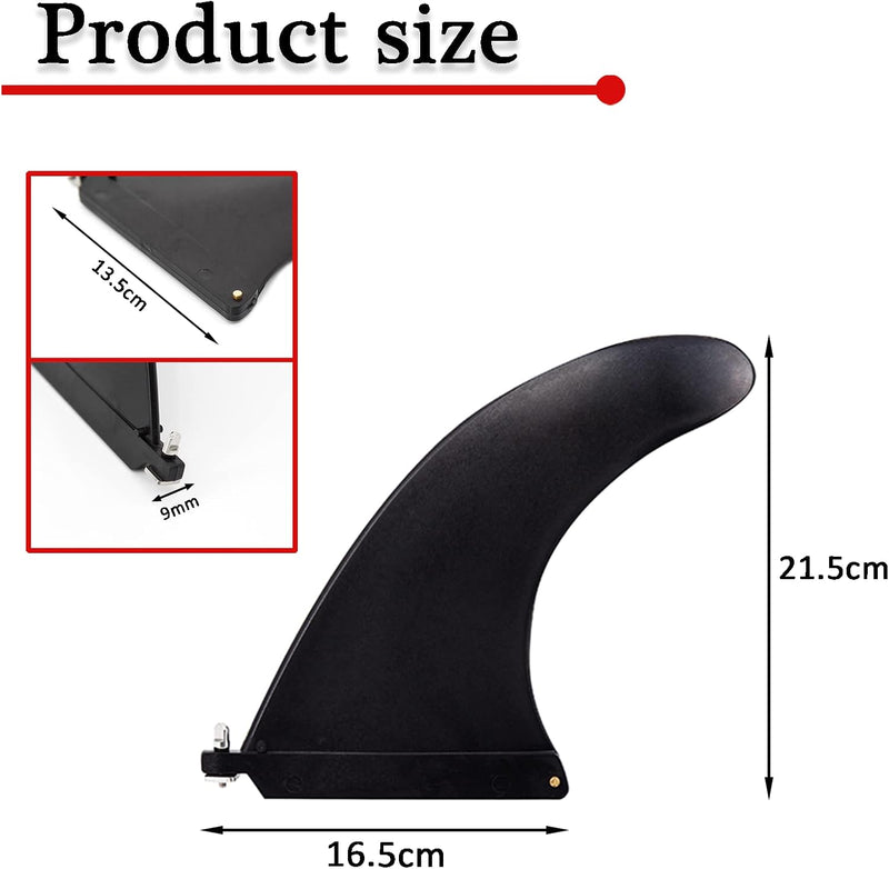 Laden Sie das Bild in Galerie -Viewer, Afneembare SUP middenvin 21,5 x 16,5 cm met schroef zwart – surfboard vin – paddleboard accessoires
