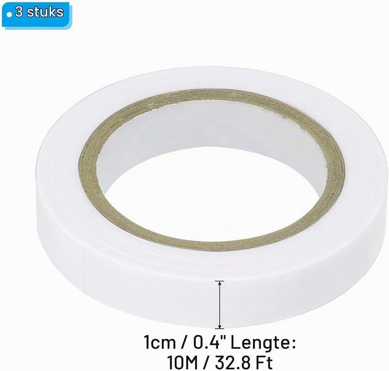 Laden Sie das Bild in Galerie -Viewer, Racket afwerktape 3 stuks 10 meter van PVC wit – grip tape – tennis badminton accessoires
