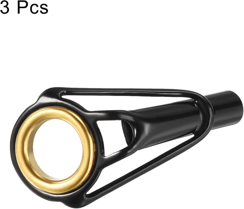 Load image into Gallery viewer, Hengel topogen 3 stuks 1 mm van roestvrij staal zwart-goud – hengeltop reparatieset – visaccessoires
