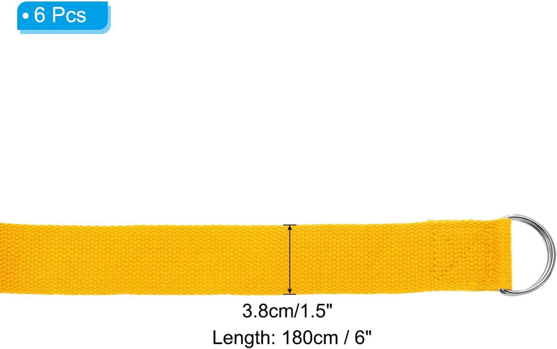 Załaduj obraz do przeglądarki galerii, Yogariemen 6 stuks 180 x 3,8 cm van katoen met D-ring bruin – stretchbanden – yoga pilates accessoires
