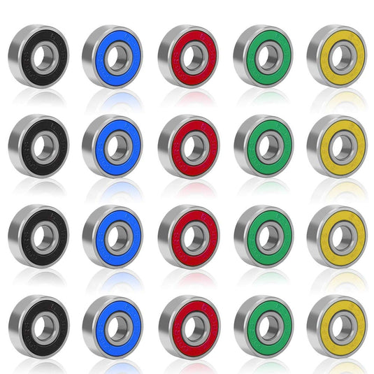 Skateboard kogellagers 608 2RS ABEC-9 10 stuks 8 x 22 x 7 mm zwart – vervangingslagers