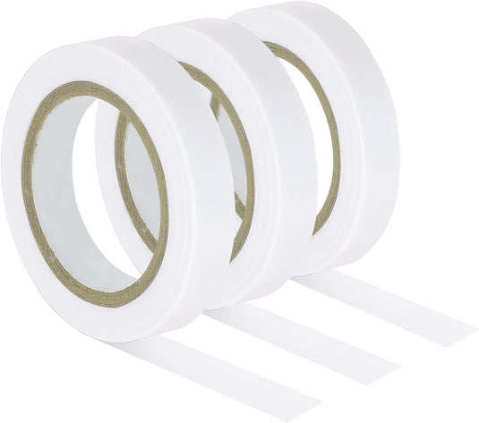 Racket afwerktape 3 stuks 10 meter van PVC wit – grip tape – tennis badminton accessoires