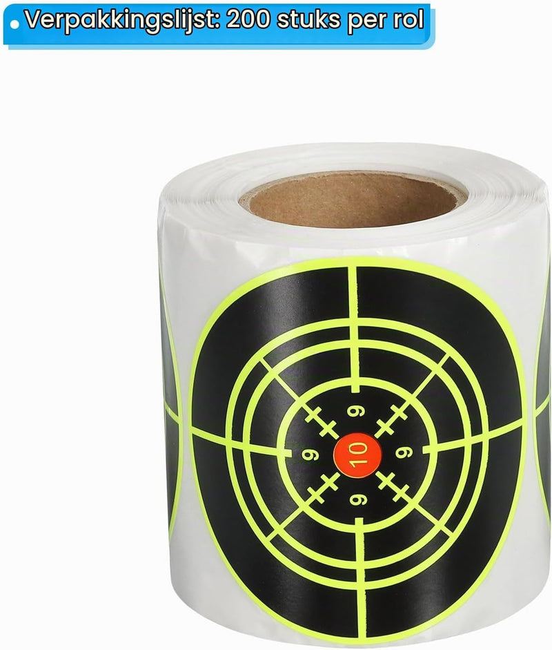 Załaduj obraz do przeglądarki galerii, Schietdoel stickers 200 stuks 76 mm groen-zwart – zelfklevende doelwitstickers – boogschieten schiettraining accessoires
