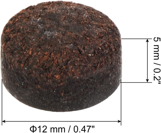 Biljart keu tips 6 stuks 11 mm van rundleer bruin – vervangende pomeransen – biljart accessoires